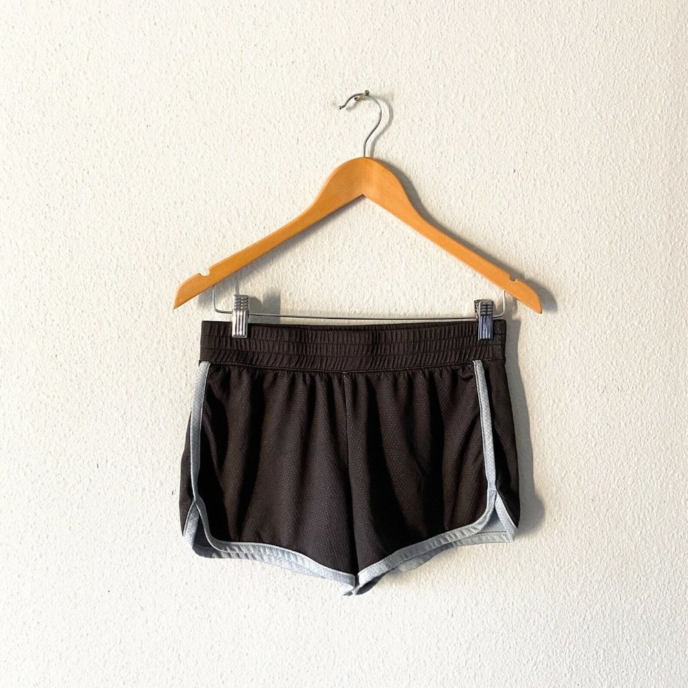 Activ black and gray trim athletic shorts size S elastic waist
